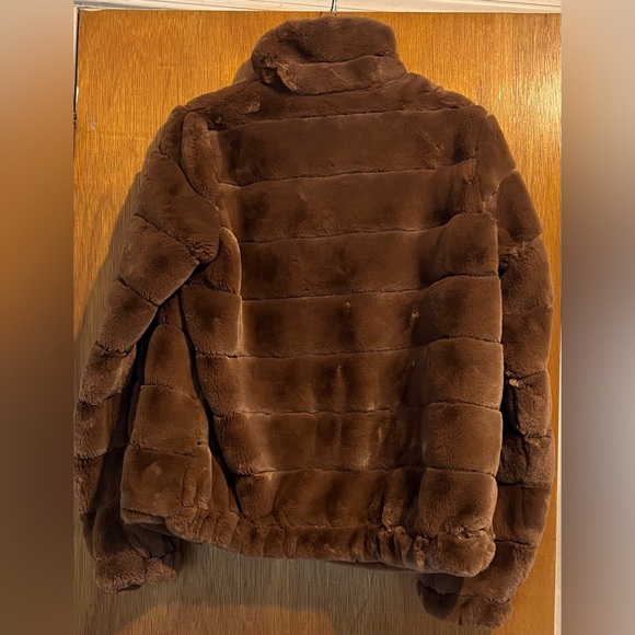 Weatherproof Caramel Brown Faux Fur Bomber Jacket - Picture 5 of 9